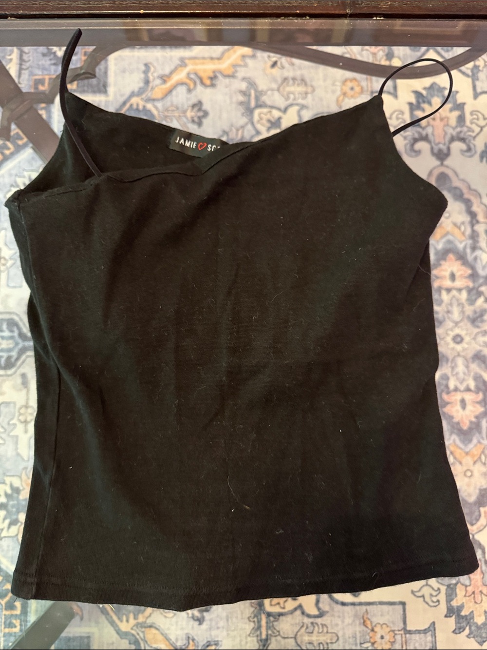 Jamie Heart Solid Black Spaghetti-Strap Camisole